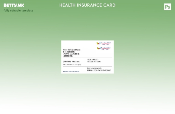 Шаблон за картичка за здравствено осигурување во Самоа во модерен стил